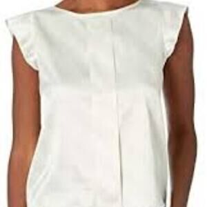 Tahari Womens XLarge Top Lagenlook Oversized White Popover Satin Look
